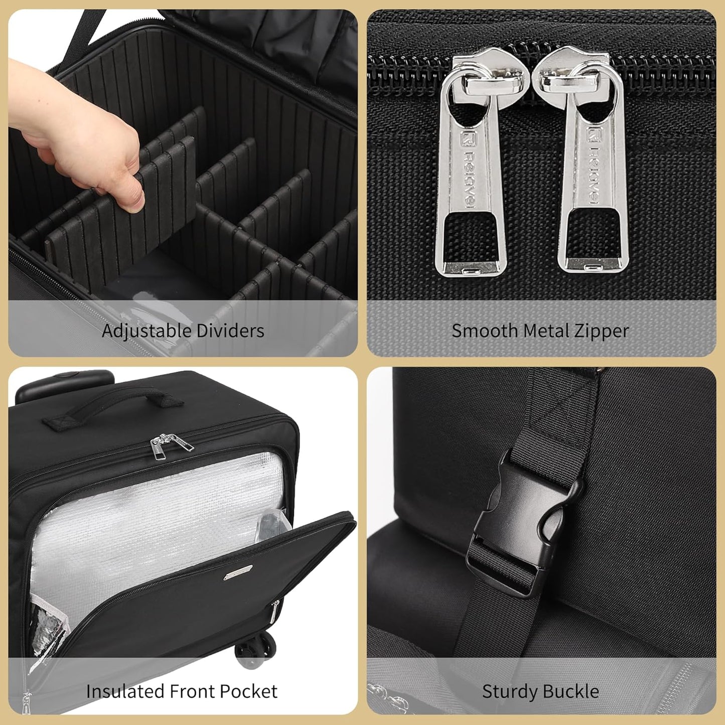 Available for sale in the United States only.New 360° Rolling Extra Large 2 in 1 Makeup Case with 7 Small Bag