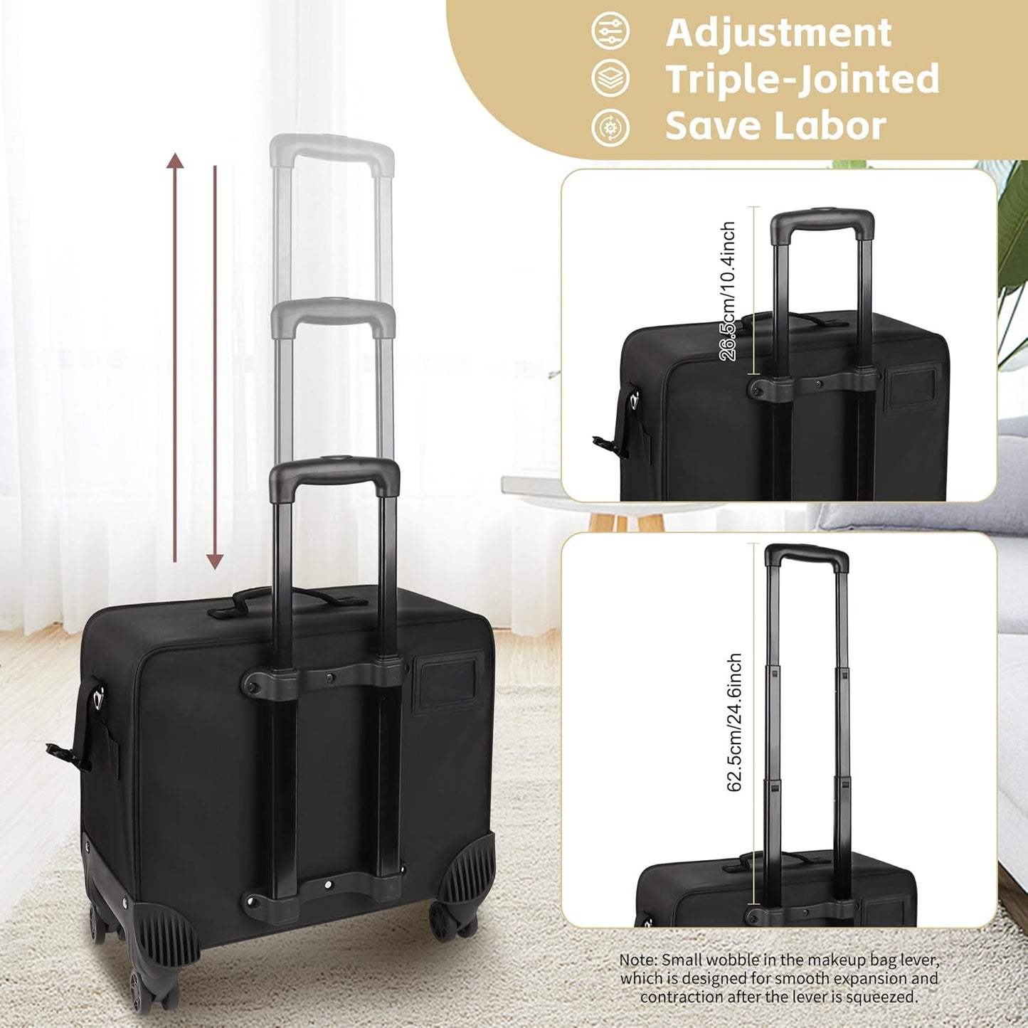 New 360° Rolling Extra Large 4 in 1 Makeup Case with 7 Small Bag