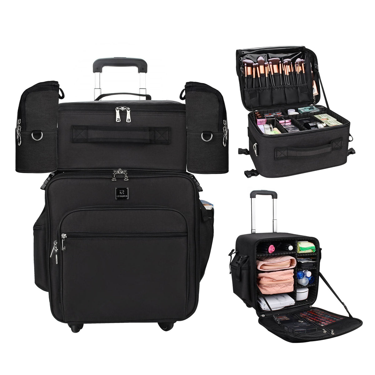 Clear Professional Makeup Brush Bag with Adjustable Belt and Shoulder Strap