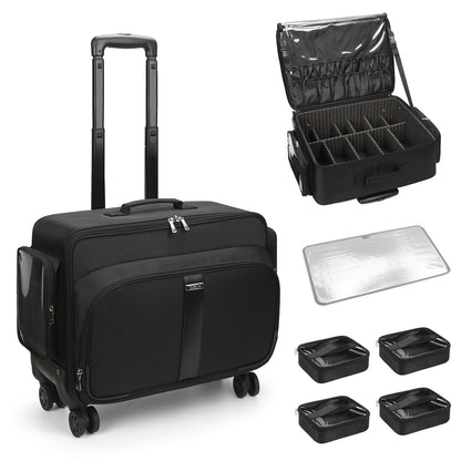 Rolling Extra Large Makeup Train Case with 4 wheels