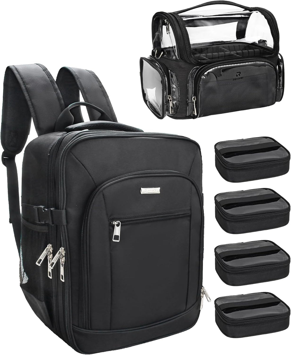 Professional Extra Large 3 Layer Makeup Backpack with 4 Small Cosmetic ...