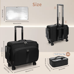 Rolling Extra Large Makeup Train Case with 4 wheels
