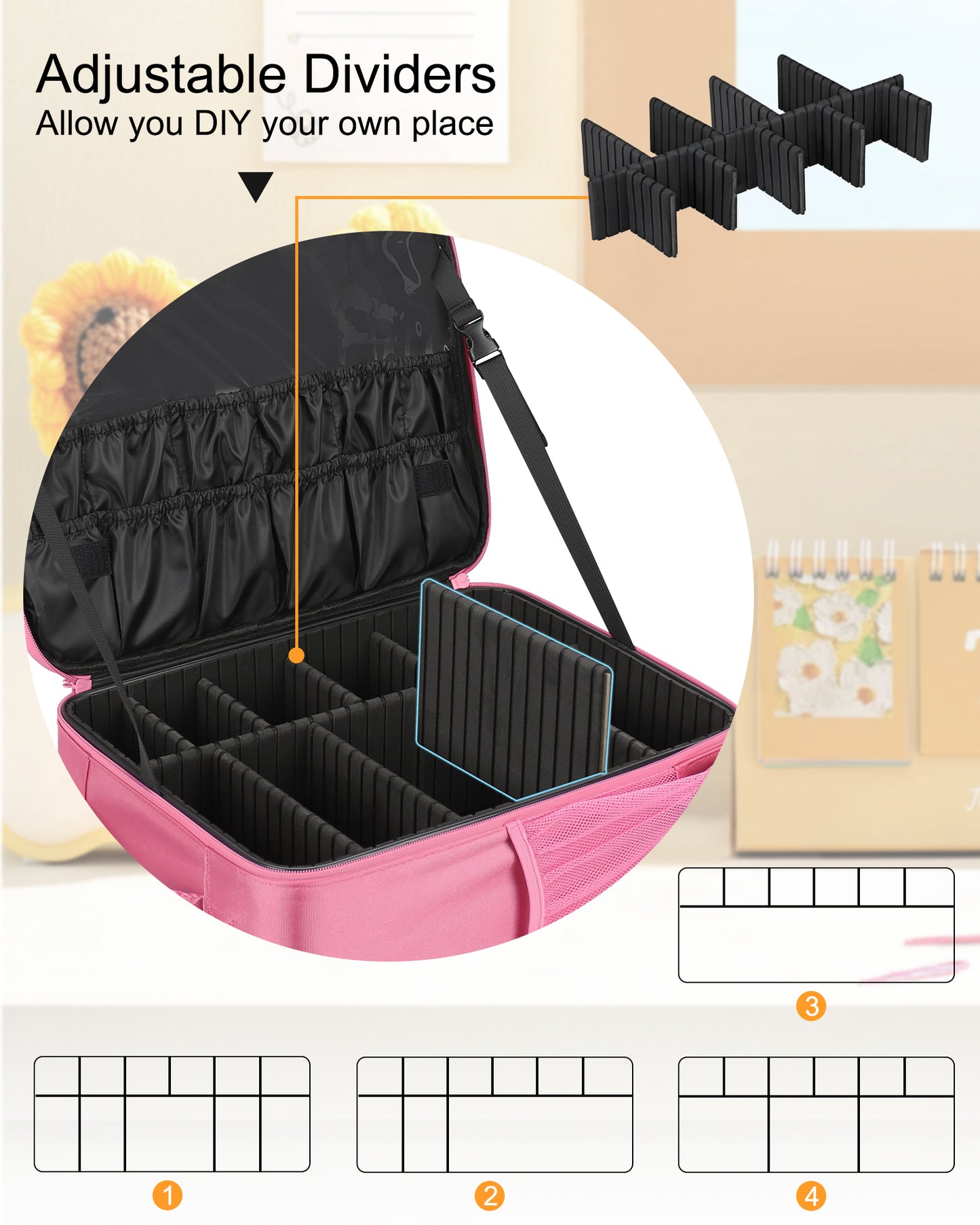 Professional Makeup Bag For Makeup Artists, Rose Pink
