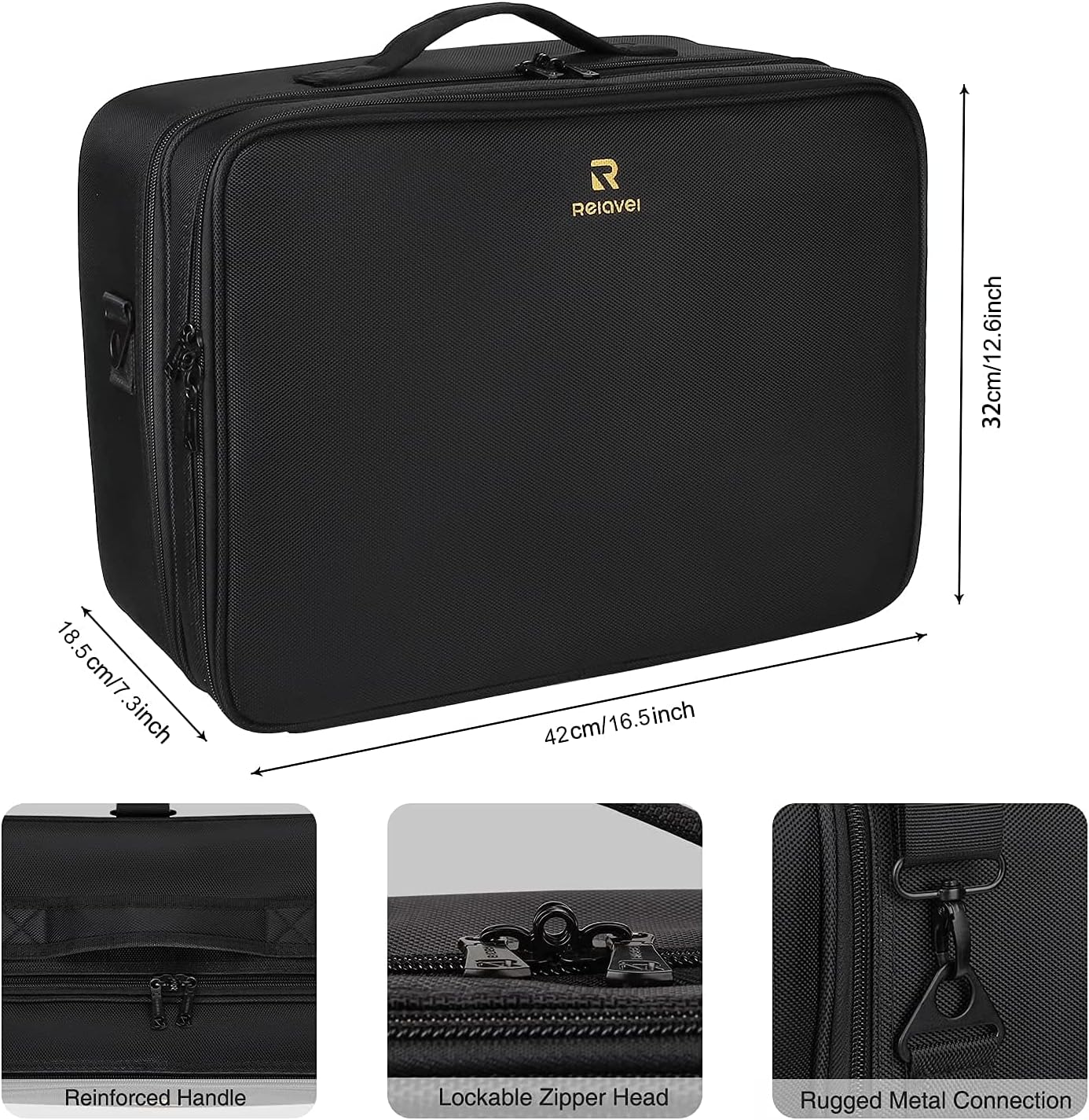 Black Extra Large Makeup Case