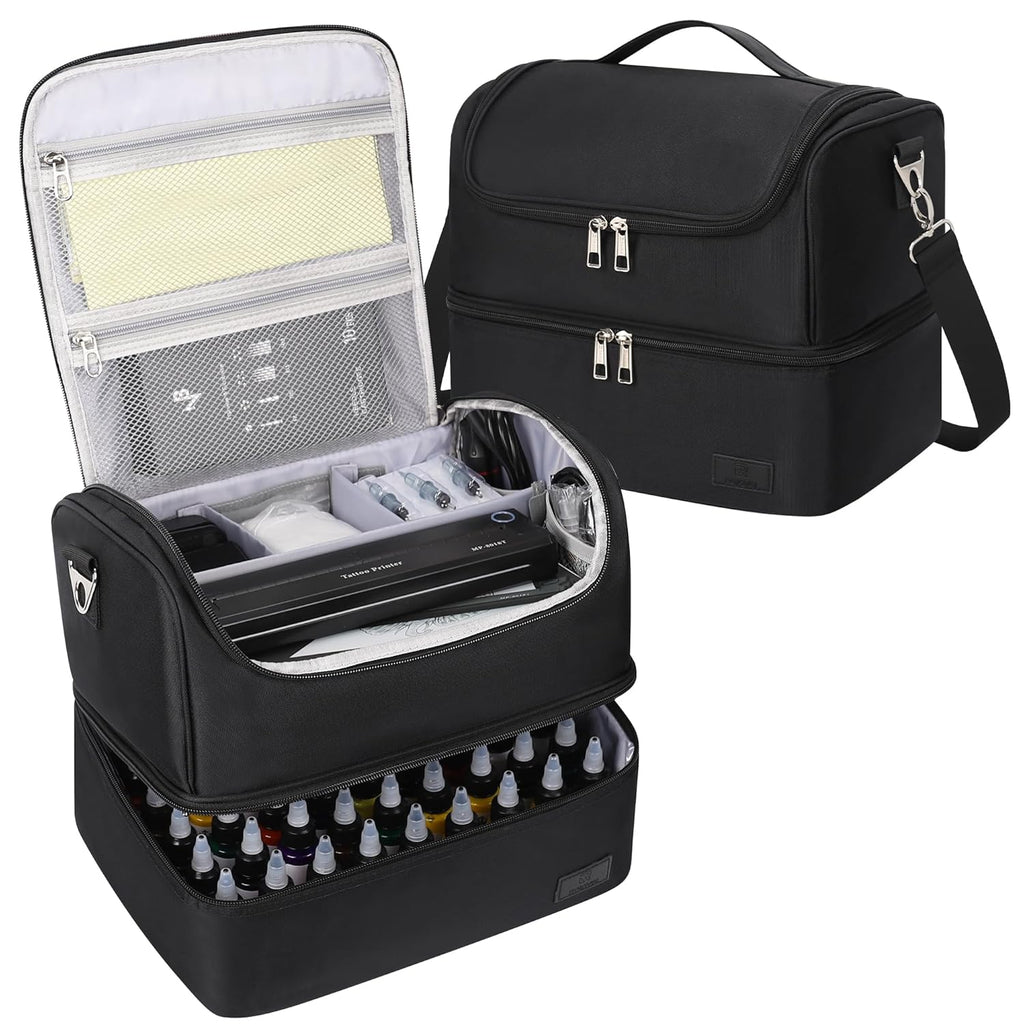 Available for sale in the United States only.Double Layer Tattoo Travel Organizer Shoulder Bag