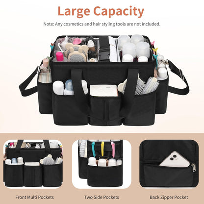 Extra Large Hairstylist Traveling Bag with Adjustable Dividers and Multi Pockets