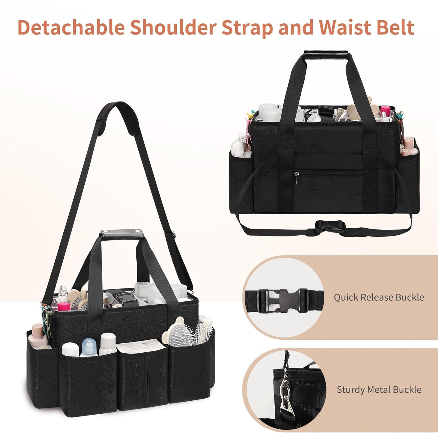 Extra Large Hairstylist Traveling Bag with Adjustable Dividers and Multi Pockets