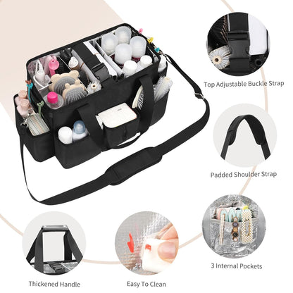 Extra Large Hairstylist Traveling Bag with Adjustable Dividers and Multi Pockets