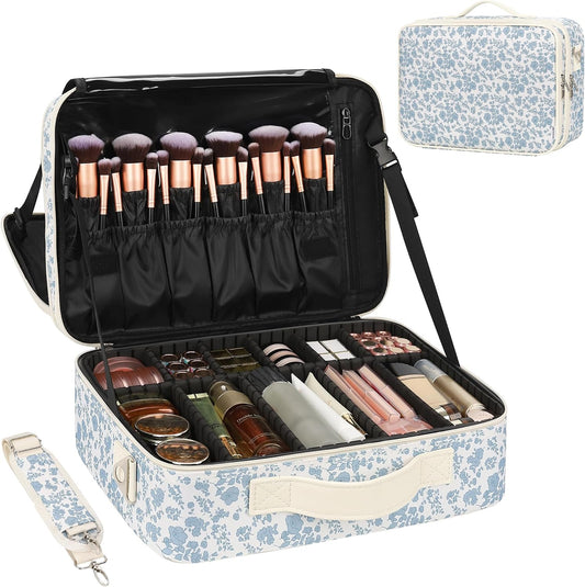 Floral Print Large Makeup Case