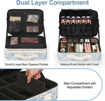 Floral Print Large Makeup Case