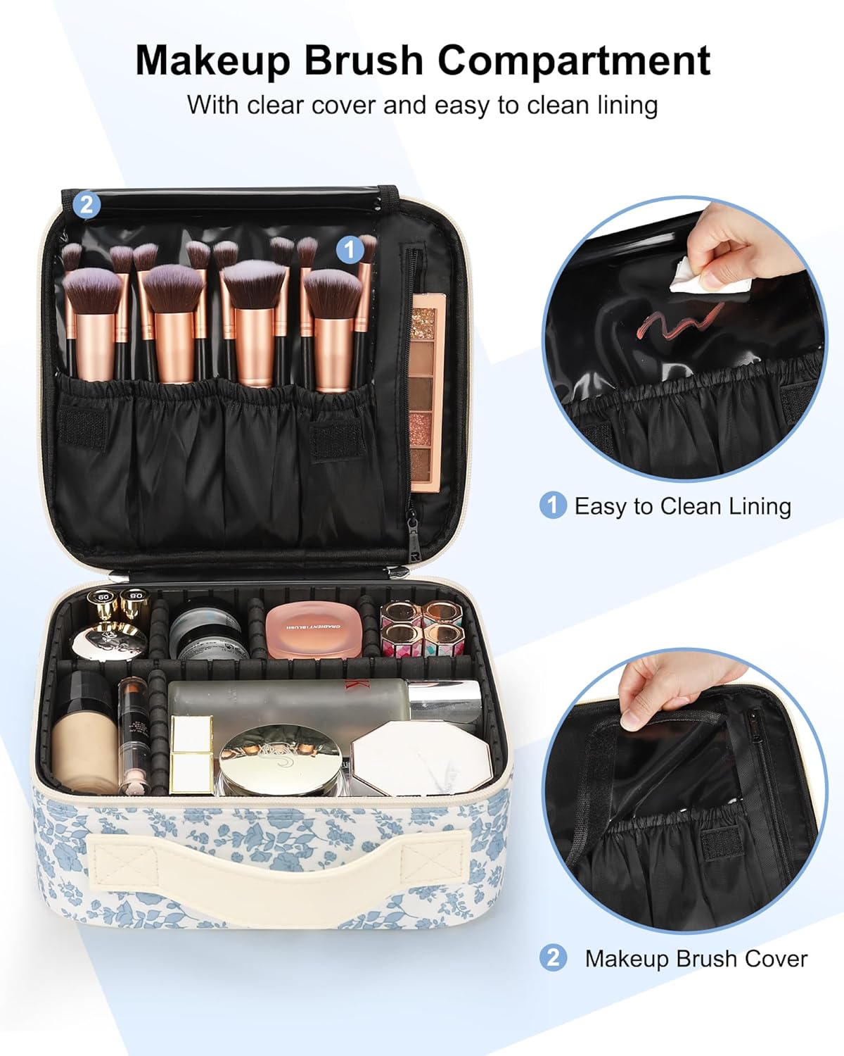 Floral Print Small Makeup Case
