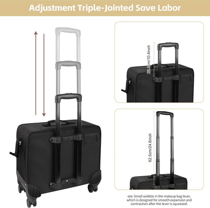 Available for sale in the United States only.New 360° Rolling Extra Large 2 in 1 Makeup Case with 7 Small Bag