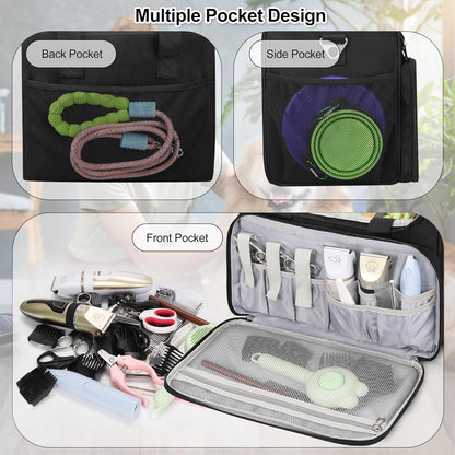 Available for sale in the United States only.Professional Travel Pet Grooming Bag with Compartments