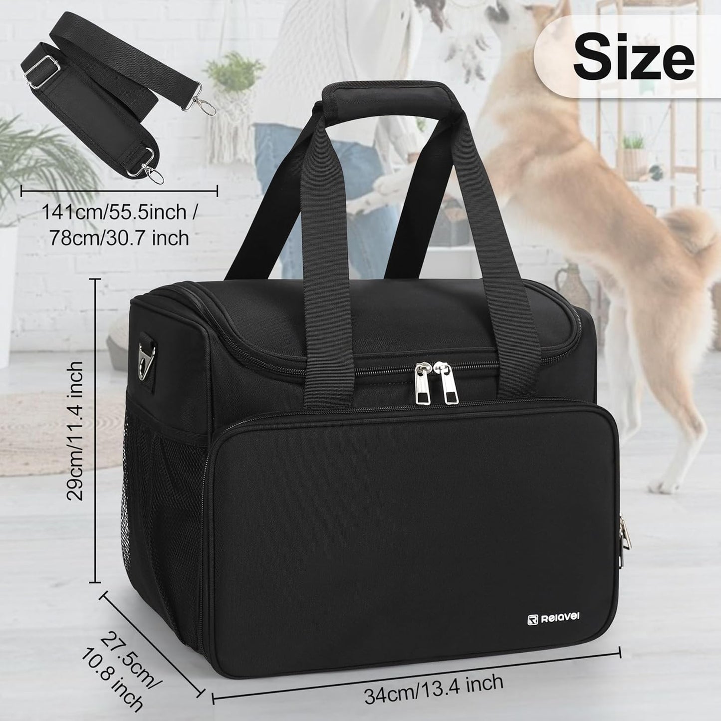 Available for sale in the United States only.Professional Travel Pet Grooming Bag with Compartments