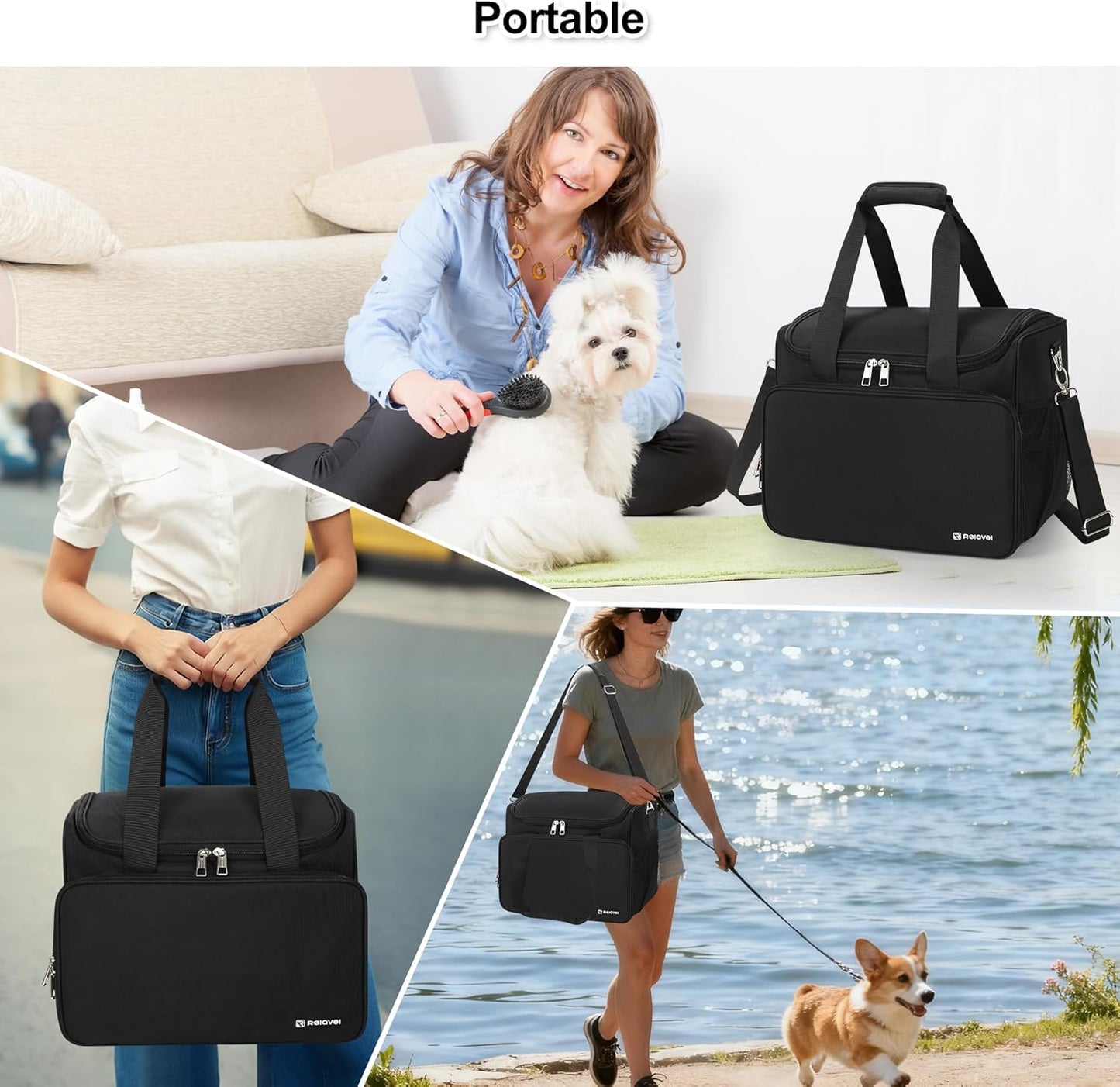 Available for sale in the United States only.Professional Travel Pet Grooming Bag with Compartments