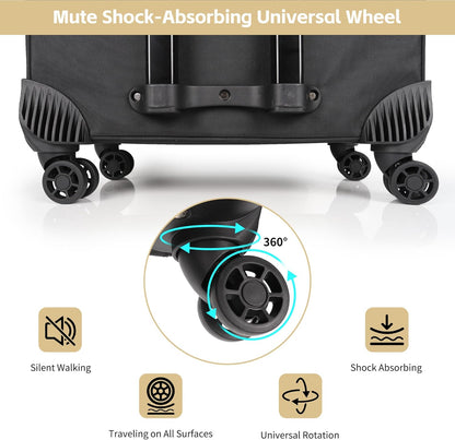 New 360° Rolling Extra Large 4 in 1 Makeup Case with 7 Small Bag