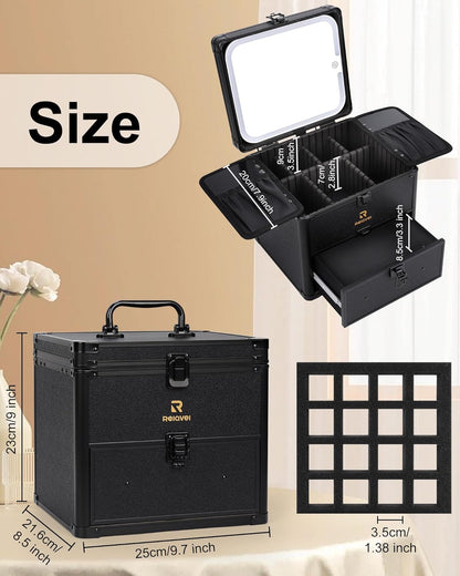 Available for sale in the United States only.Relavel Dual Layer Makeup Case with LED Mirror