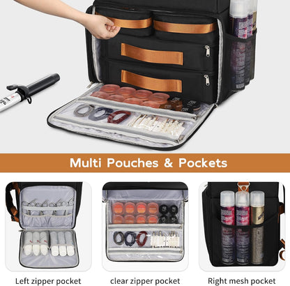 Extra Large Hairstylist Traveling Backpack with 4 Pouches