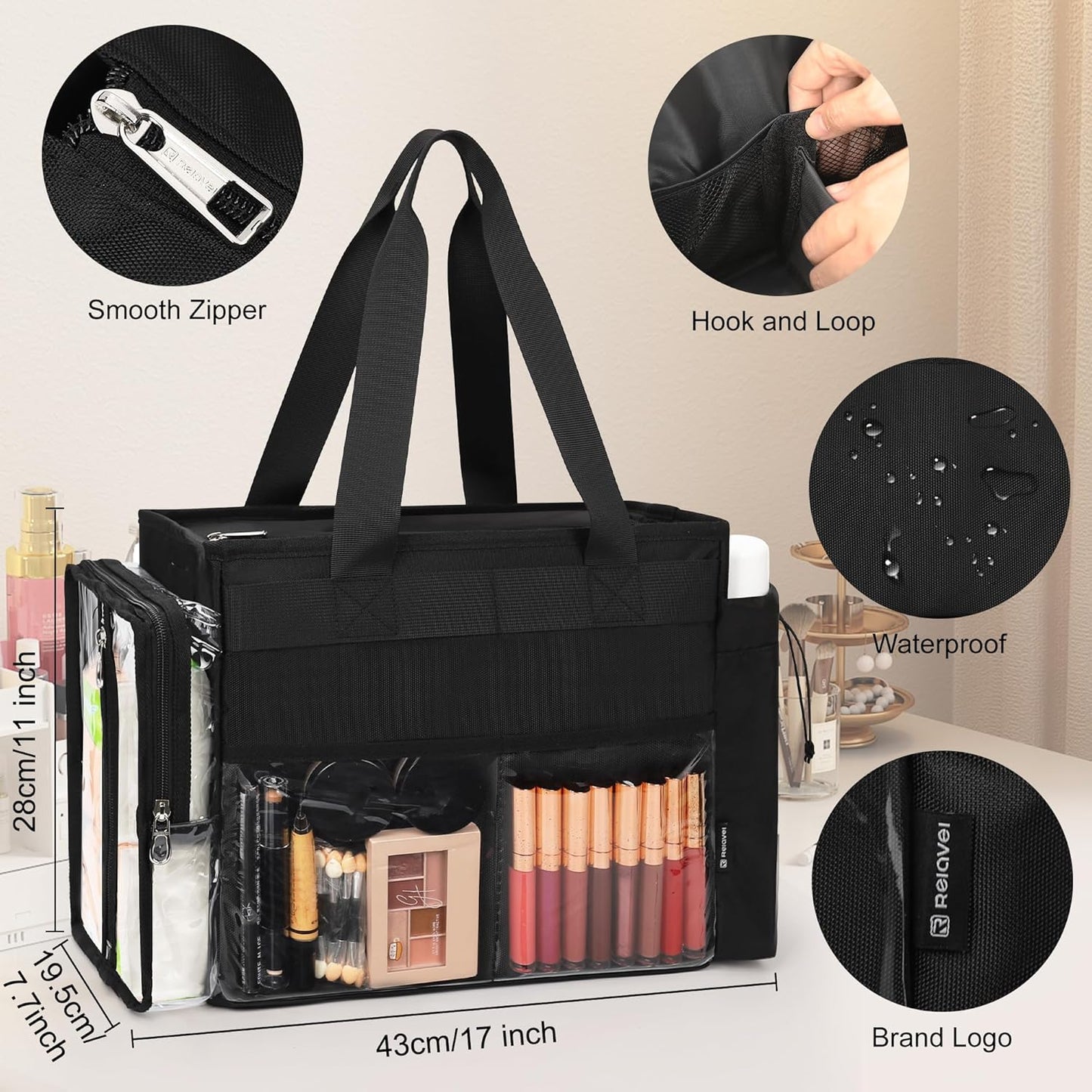 Relavel Extra Large Makeup Artist Set Bag