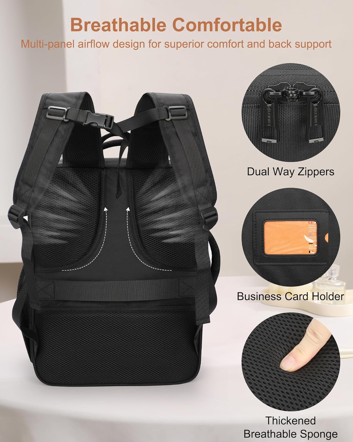 Relavel Extra Large Makeup Backpack with 4 Clear Bags