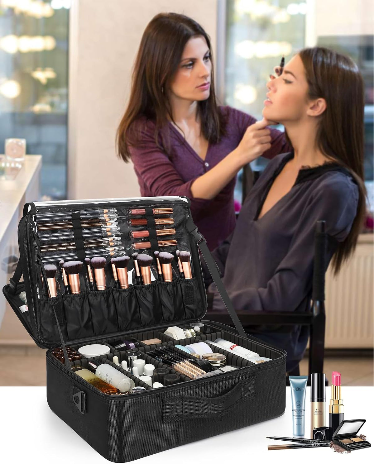 Black Extra Large Makeup Case