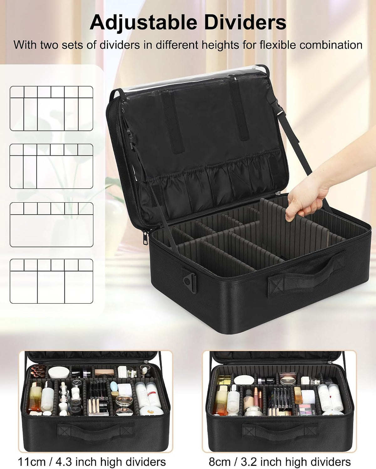 Black Extra Large Makeup Case