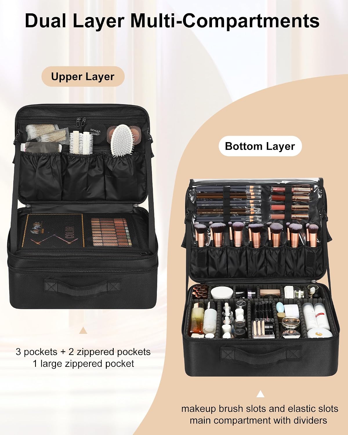 Black Extra Large Makeup Case