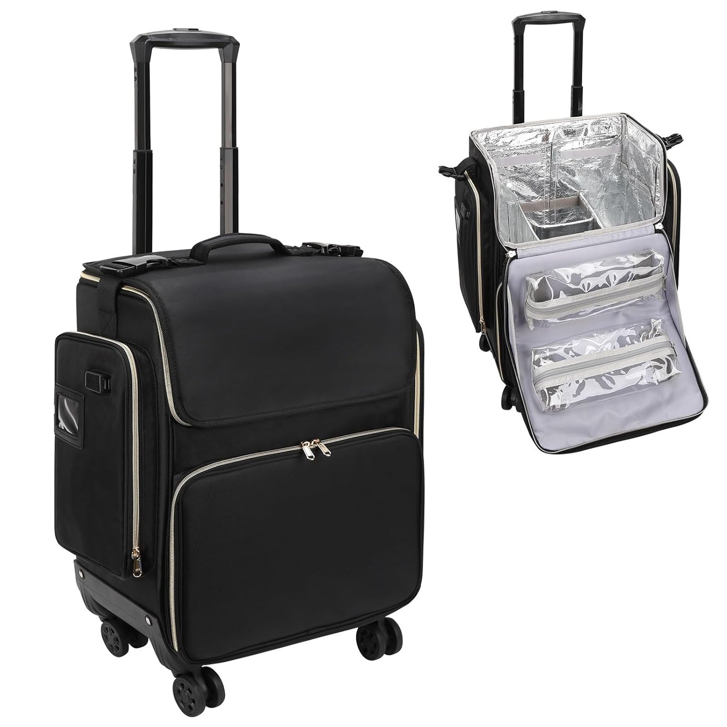 Available for sale in the United States only.Hairstylist Traveling Case with four 360° Rotatable Wheels