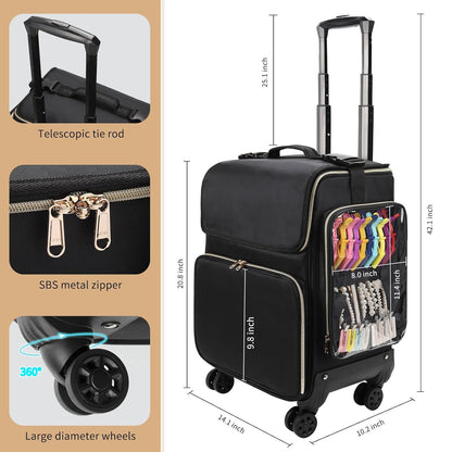 Available for sale in the United States only.Hairstylist Traveling Case with four 360° Rotatable Wheels