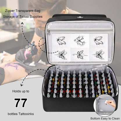 Relavel Large Double Layer Tattoo Travel Organizer Shoulder Bag