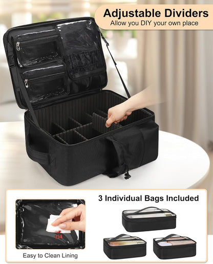 Available for sale in the United States only.Relavel Makeup Backpack with 5 Removable Pouches