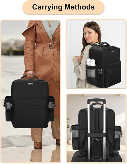 Available for sale in the United States only.Relavel Makeup Backpack with 5 Removable Pouches