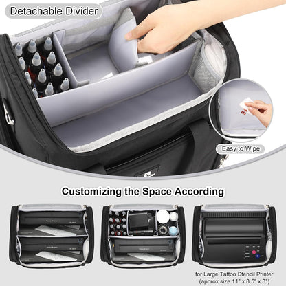 Relavel Portable Travel Pro Tattoo Case with 3 Removable Pouches