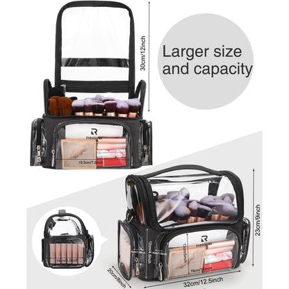 Professional Extra Large 3 Layer Makeup Backpack with 4 Small Cosmetic Bag