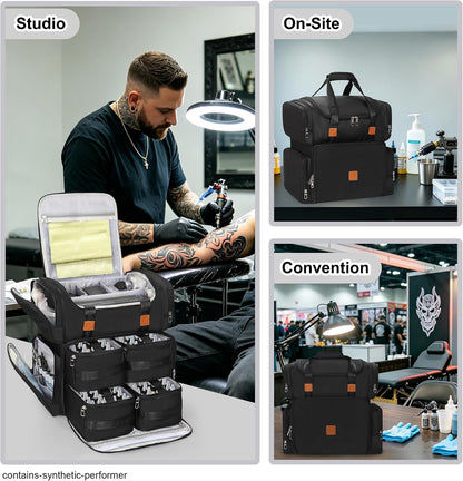 Relavel Tattoo Travel Case Backpack with 4 Removable Pouch