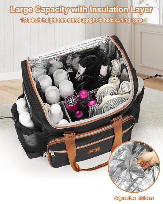 Relavel Travel Hairdresser Bag With 6 Cosmetic Bags