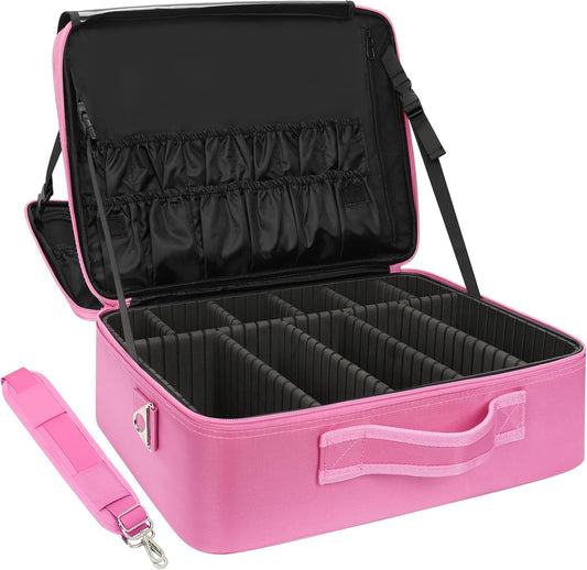 Available for sale in the United States only.Rose Pink Extra Large Makeup Case
