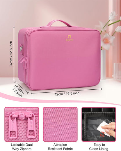 Available for sale in the United States only.Rose Pink Extra Large Makeup Case