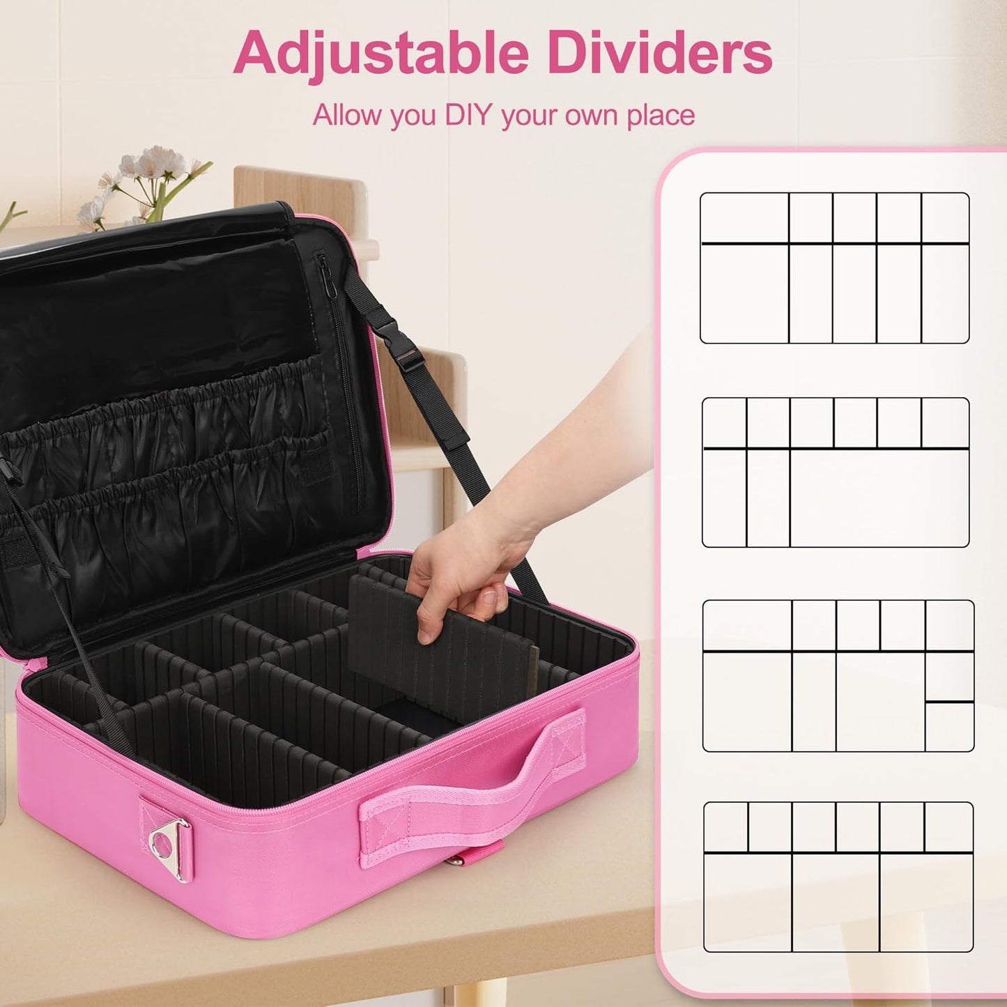 Rose Pink Large Makeup Case