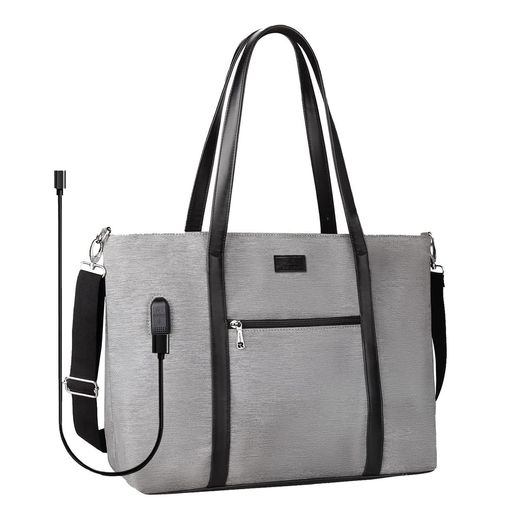 17.3 inch Large Gray Laptop Tote Bag Relavelbag