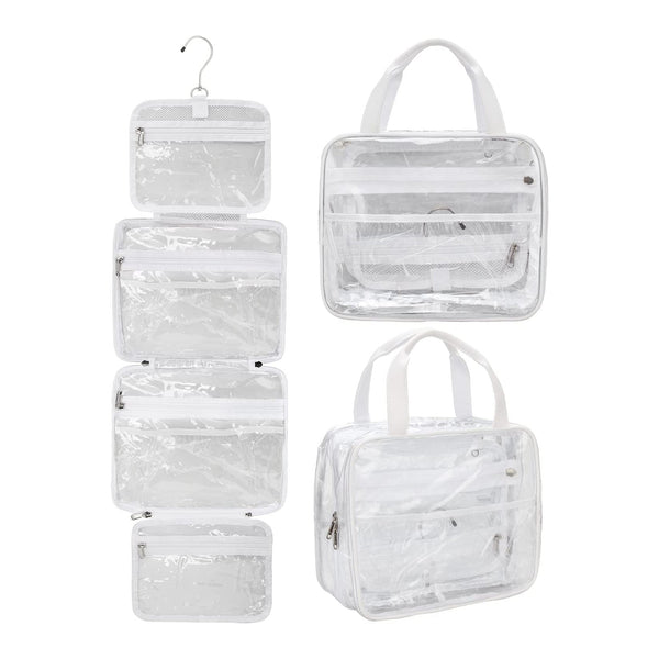 Relavel Hanging Toiletry Bag, Clear Travel Toiletry Bag with Detachable TSA Approved Small Clear Bag Airline 3-1-1 Carry On Compliant Bag Makeup Bag for Men and Women