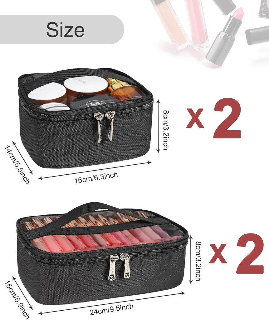 relavel 4 Pack Clear Travel Makeup Bags for Makeup Artists