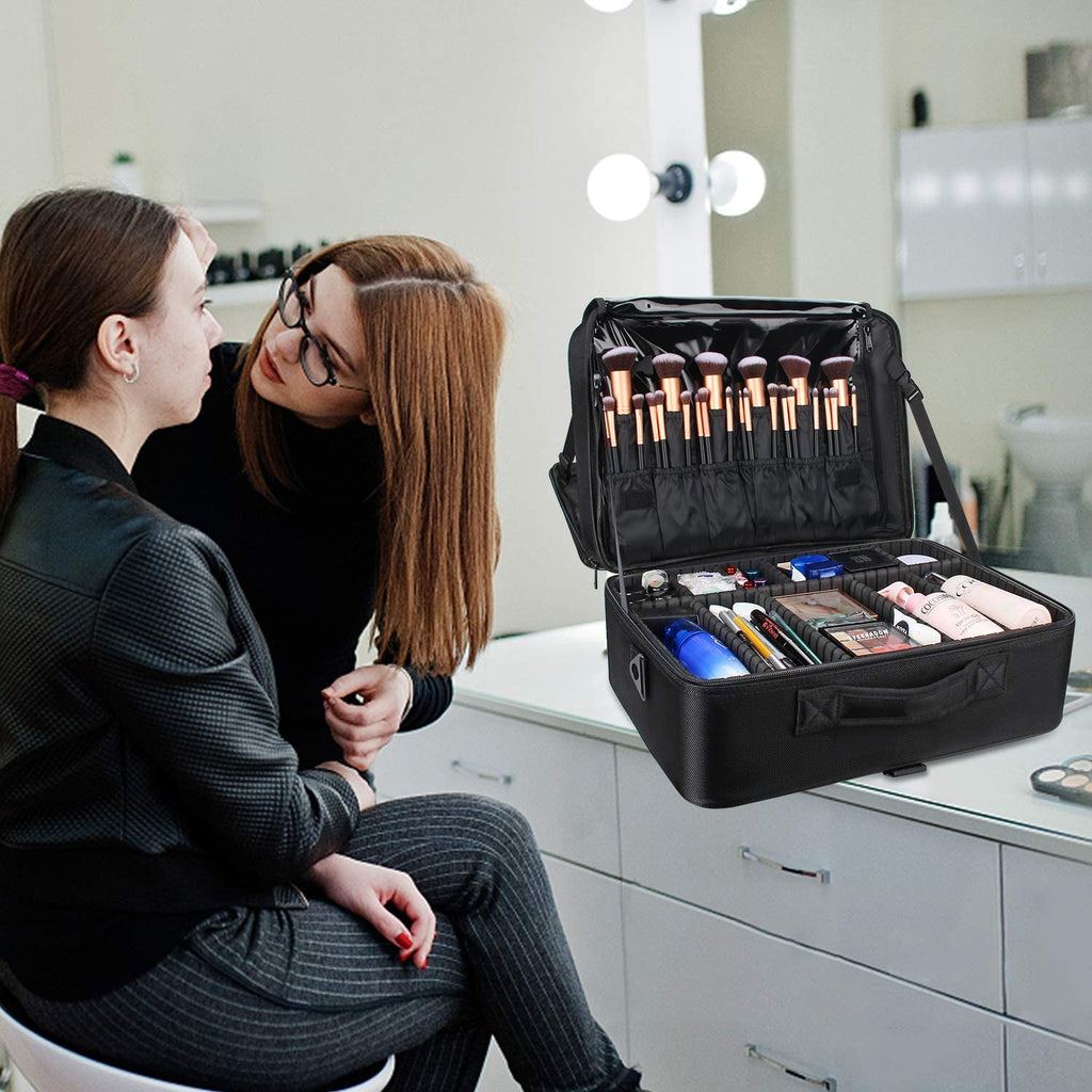 Black Extra Large Makeup Case Relavelbag