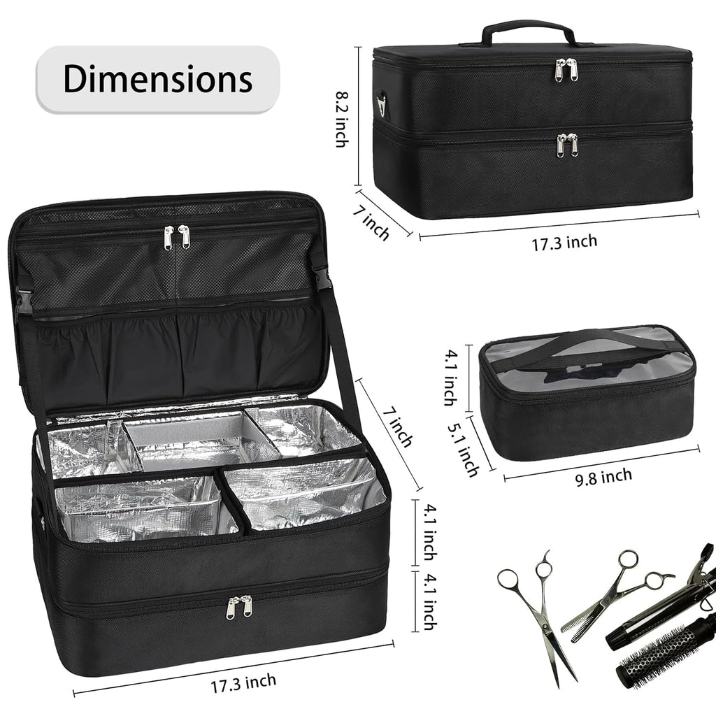 big makeup bag travel Available for sale in the United States only.Double Layer Extra Large Makeup Case with 3 Detachable compartments and 3 Makeup Bags