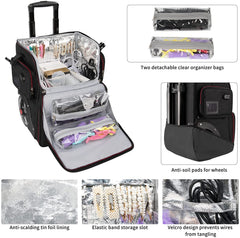 Large Makeup Train Case with a Large Makeup Travel Bag for Hairstylist