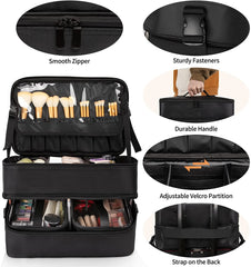 Large Makeup Train Case with a Large Makeup Travel Bag for Hairstylist