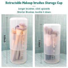 Retractable Makeup Brush Holders, Clear Travel Makeup Brush Case